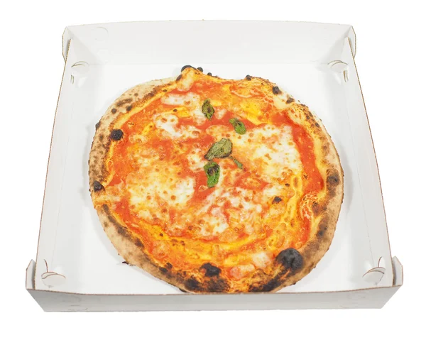 Margherita pizza bakgrund isolerade — Stockfoto