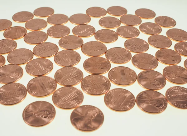 Dolar mince 1 cent pšeničné penny cent — Stock fotografie