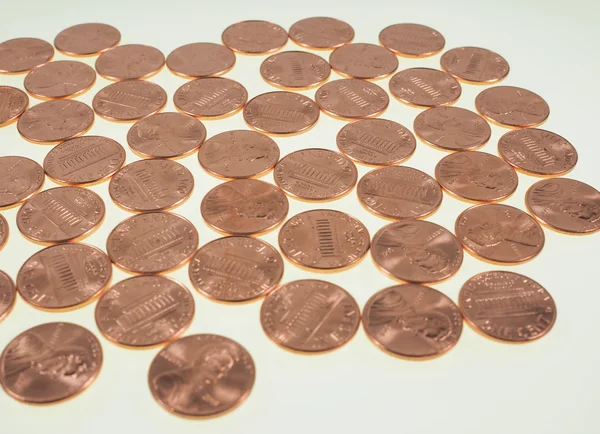 Pièces en dollars 1 cent penny de blé cent — Photo