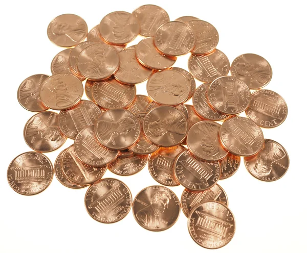 美元硬币 1%小麦佩妮 % — 图库照片