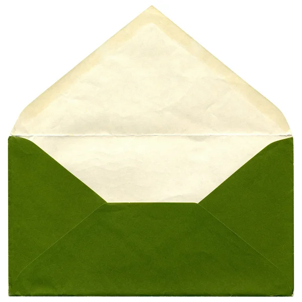 Green envelope isolated — Stock Photo, Image