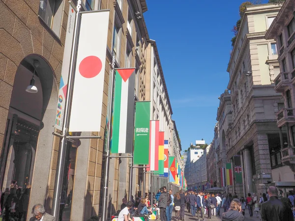 Expo Milano 2015 flags — Stock Photo, Image