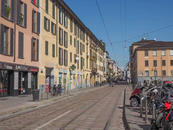 Milan Porta Ticinese yolu ile — Stok fotoğraf