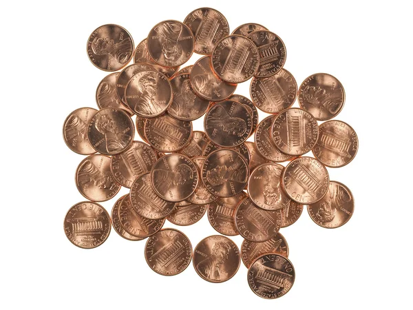 Dollar coins 1 cent wheat penny cent — Stock Photo, Image