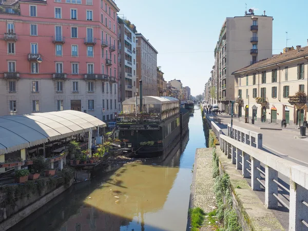 Naviglio kanal i Milano — Stockfoto