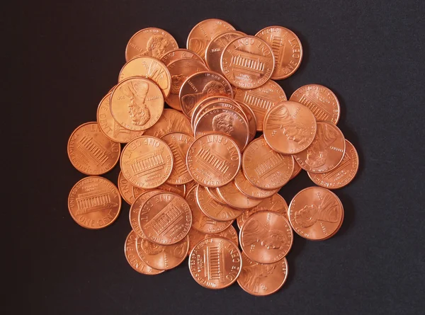 Dollar coins 1 cent wheat penny cent — Stock Photo, Image