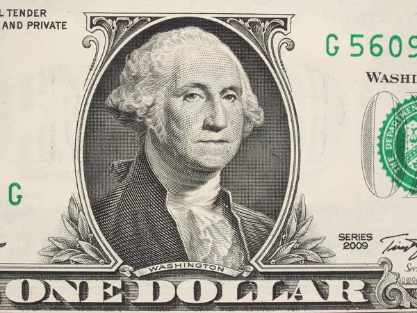 Detalle de billete de un dólar 1 dólar —  Fotos de Stock