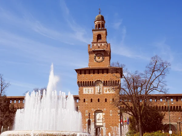 Retro olhar Castello Sforzesco Milão — Fotografia de Stock