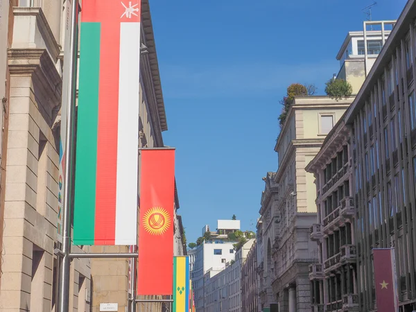 Expo Milano 2015 flags — Stock Photo, Image