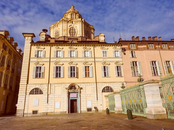 Retro olhar Igreja de San Lorenzo Turim — Fotografia de Stock