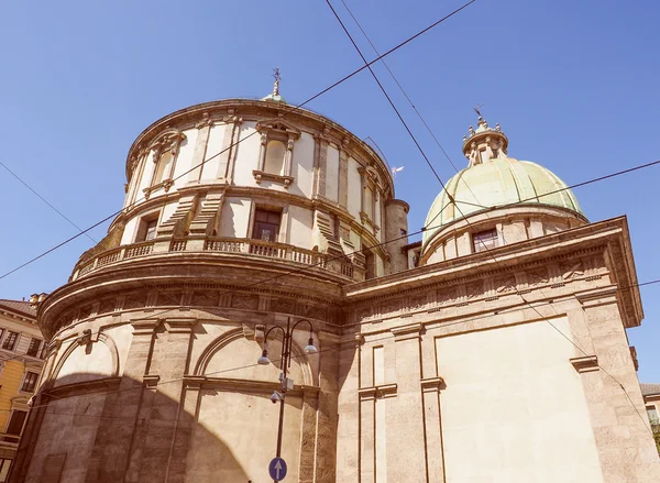 Retro look Temple of San Sebastiano — Stock Photo, Image