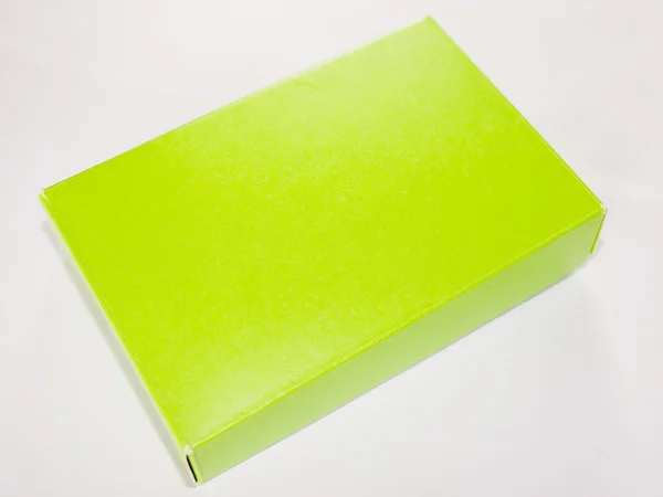 Retro zöld sárga papír doboz néz ki — Stock Fotó