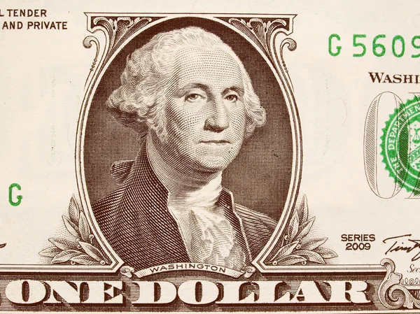 Aspetto retrò Dettaglio della banconota da un dollaro 1 dollaro — Foto Stock