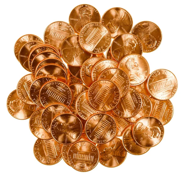 Retro look Dollar coins 1 cent wheat penny cent — Stock Photo, Image