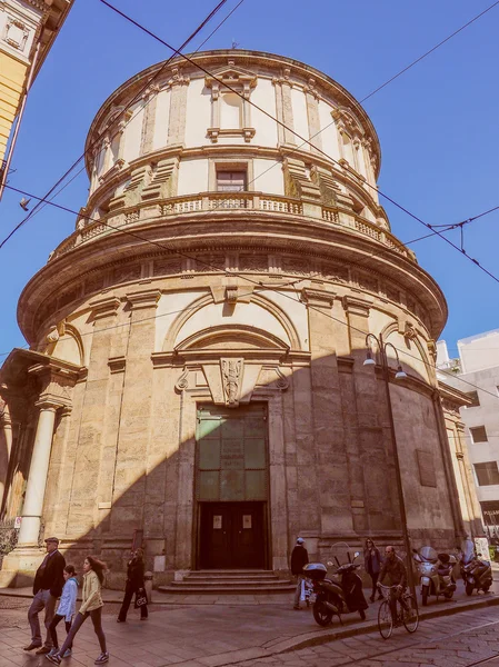 Retro look Temple of San Sebastiano — Stock Photo, Image