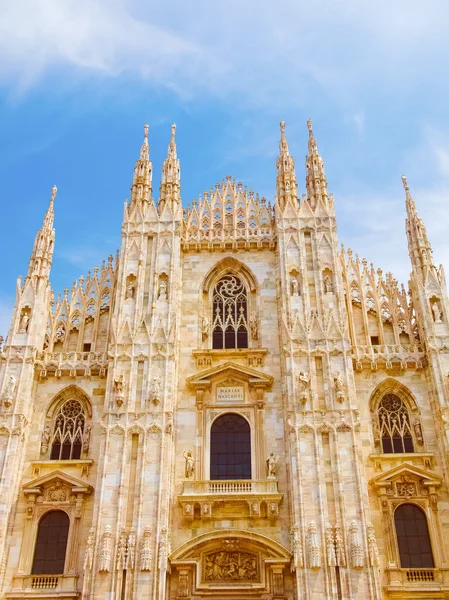 Retro look Milan cathedral — Stock Photo, Image