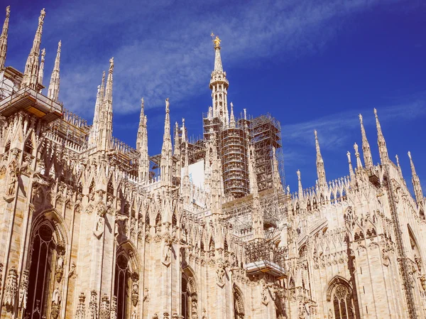 Retro look Milan Cathedral — Stock Photo, Image