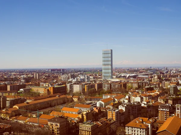 Retro vzhled Milan letecké zobrazení — Stock fotografie
