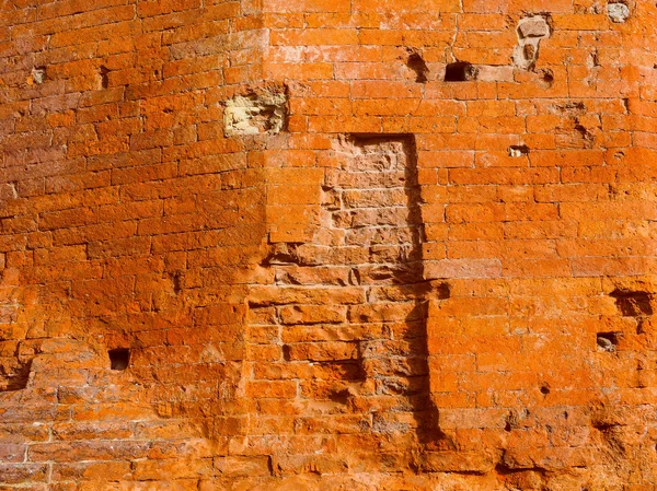Retro olhar parede de tijolo vermelho — Fotografia de Stock