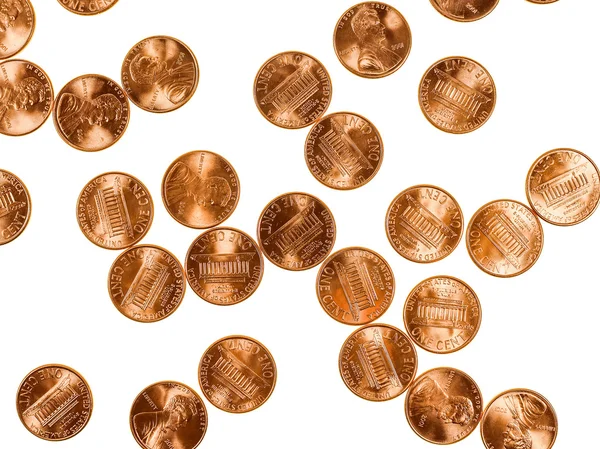Dollarmünzen im Retro-Look 1 Cent Weizen Cent — Stockfoto