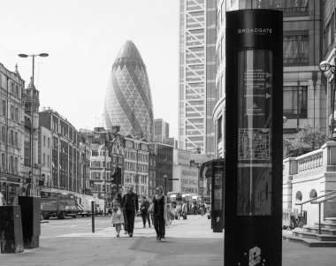 Siyah ve beyaz Shoreditch High Street Londra