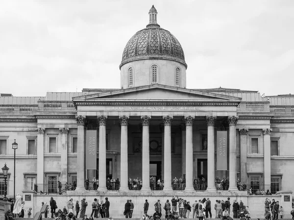 Zwart-wit Trafalgar Square in Londen — Stockfoto