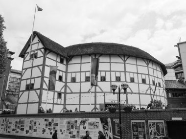 Siyah ve beyaz Globe Theatre Londra'da