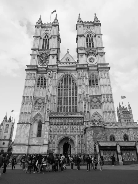 Abadia de Westminster em preto e branco em Londres — Fotografia de Stock