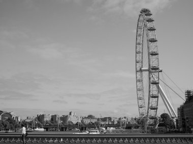 Siyah ve beyaz London Eye Londra'da