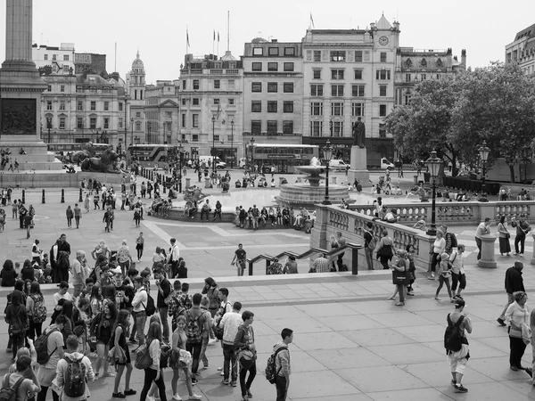 Fekete-fehér Trafalgar Square, London — Stock Fotó