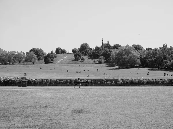 Czarno-białe Royal Observatory hill w Londynie — Zdjęcie stockowe