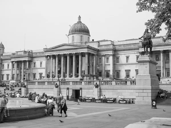 Bianco e nero Trafalgar Square a Londra — Foto Stock