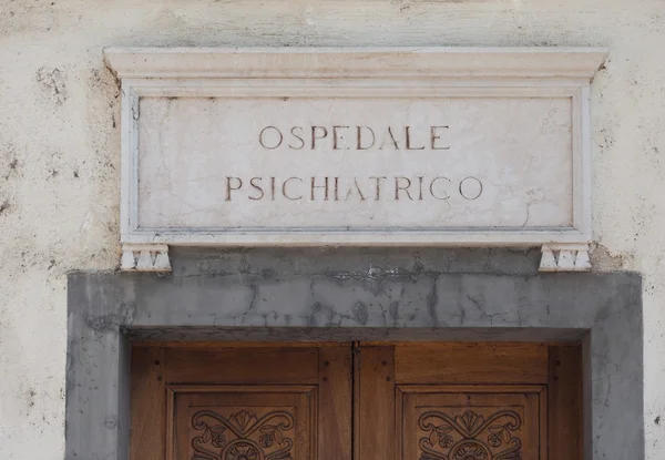 Знак итальянской психиатрической больницы — стоковое фото