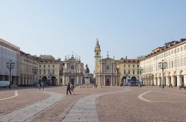 Piazza San Carlo в Турині — стокове фото