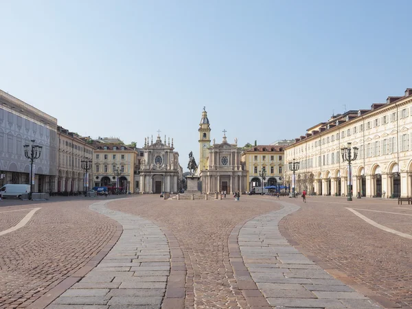 Piazza san carlo w Turynie — Zdjęcie stockowe