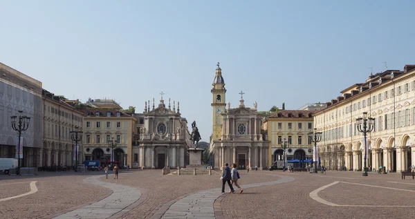 Piazza San Carlo в Турині — стокове фото