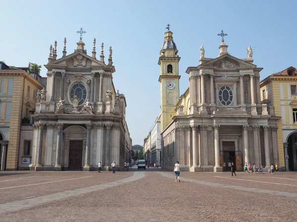 Piazza San Carlo em Turim — Fotografia de Stock