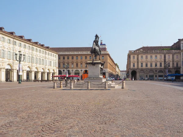 Piazza San Carlo в Турині — стокове фото