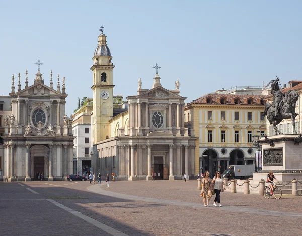 Piazza San Carlo em Turim — Fotografia de Stock