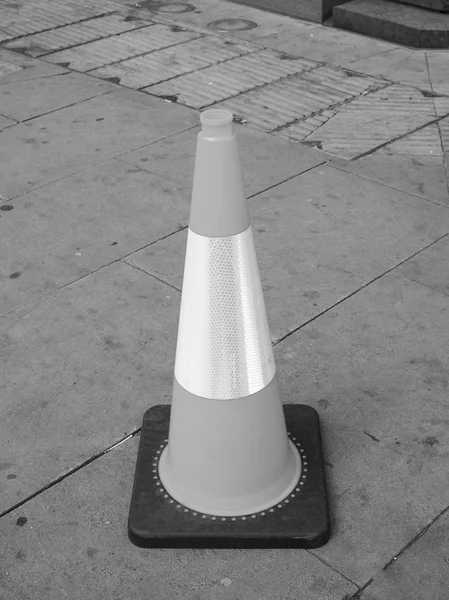 Zwart-wit Traffic cone — Stockfoto