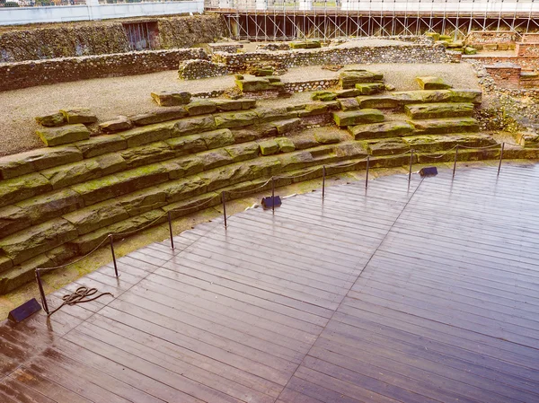 Retro wygląd Roman Theatre Turyn — Zdjęcie stockowe