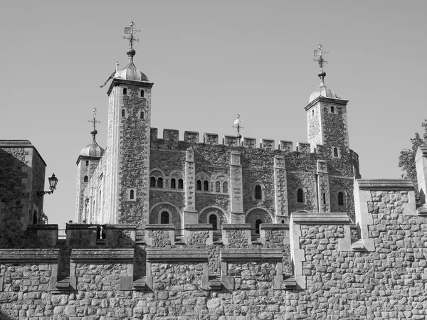 Černá a bílá Tower of London — Stock fotografie