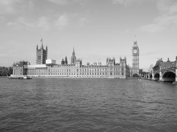 Siyah ve beyaz Houses of Parliament Londra'da — Stok fotoğraf