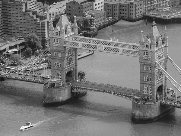 검은 색과 흰색으로 된 런던 항공 사진 — 스톡 사진