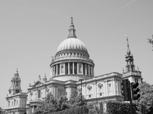 Londra siyah ve beyaz St Paul Katedrali — Stok fotoğraf