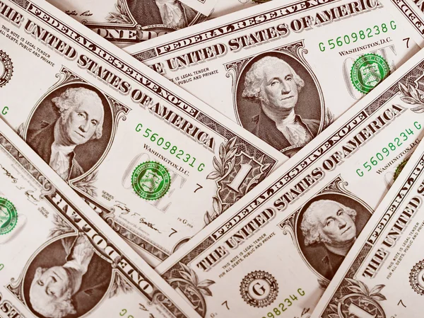Retro-look dollar noterar 1 dollar — Stockfoto