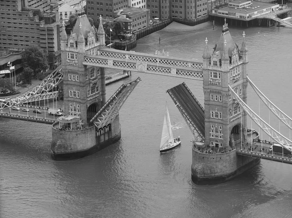 Noir et blanc Vue aérienne de Londres — Photo