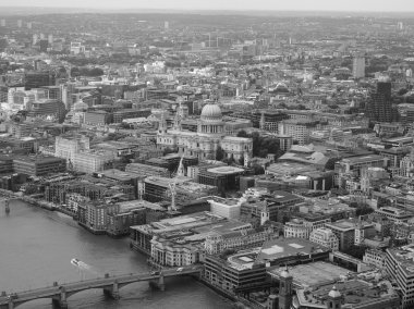 Londra 'nın siyah beyaz hava manzarası