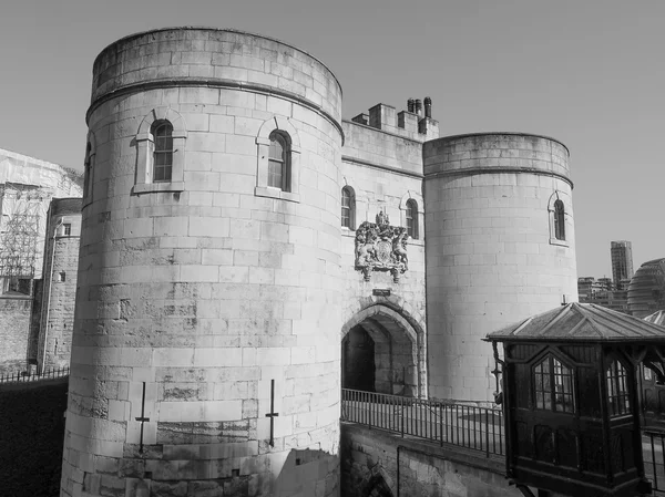 Černá a bílá Tower of London — Stock fotografie