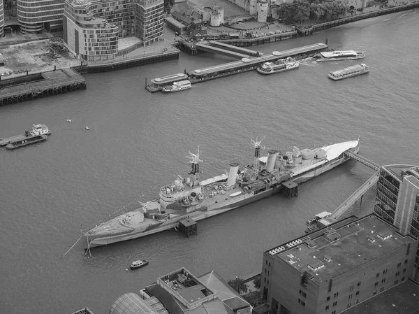 Zwart-wit Luchtfoto van Londen — Stockfoto